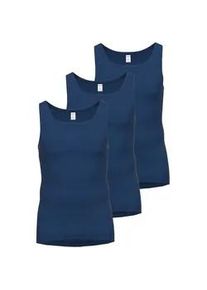 Unterhemd Ammann "3er Pack Unterhemd Day Classic / Jeans Feinripp", Herren, Gr. 5, N-Gr, dunkelblau, Obermaterial: 75% Baumwolle CO. 25% Polyester PES., Unterhemden Unterhemd