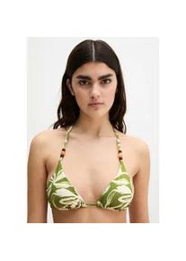 Marc O'Polo Bandeau-Bikini-Top MARC O'POLO "Shiny Abstract Flower AOP", Damen, Gr. M (40), N-Gr, golden cypress print, Obermaterial: 84% Polyamid, 16% Elasthan, Bikini-Oberteile