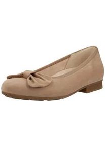 Ballerina Gabor COMFORT "Gabor Comfort Ballerinas Veloursleder", Damen, Gr. 42, sand, Veloursleder, Schuhe Ballerina