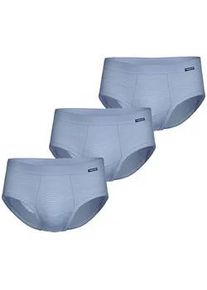 Slip Ammann "3er Pack Slip mit Eingriff Day Classic / Jeans Feinripp", Herren, Gr. 7, hellblau, Obermaterial: 75% Baumwolle CO. 25% Polyester PES., Unterhosen Slip