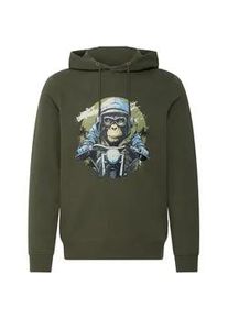 Kapuzenpullover Blend "Hoodie BHRona Animal print", Herren, Gr. XXL, forest night, Obermaterial: 55% Polyester PES. 45% Baumwolle CO., Pullover Kapuzenpullover