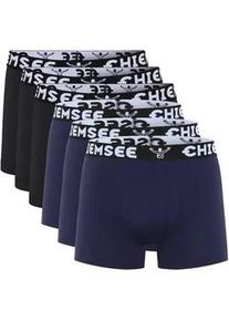 Boxershorts Chiemsee "Boxershort Boxer Briefs, Regular Fit 6P 6er Pack", Herren, Gr. M, schwarz (schwarz, dunkelblau), Obermaterial: 95% Baumwolle CO. 5% Elasthan EL., Unterhosen