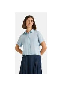 LIEBLINGSST&Uuml;CK Hemdbluse LIEBLINGSST&Uuml;CK "RulaEP", Damen, Gr. 44, skyblau, Web, Obermaterial: 96% Viskose, 4% Elasthan, clean, unifarben, h&uuml;ftlang, Umschlagsaum, Blusen Hemdbluse, mit Umschlagsaum an den &Auml;rmeln, lockerer Fit