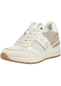 Sneaker Tom Tailor "Tom Tailor Sneaker Lederimitat/Textil", Damen, Gr. 39, cream, Lederimitat, Textil, Schuhe Sneaker