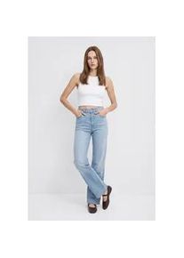 Weite Jeans Mavi "MALIBU", Damen, Gr. 32, L&auml;nge 30, lt used str, 86% Baumwolle, 12% Polyester, 2% Elastan, weit normal, Jeans, Wide Leg Jeans