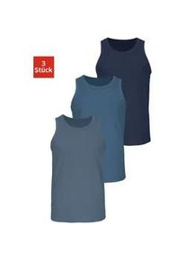 H.I.S. Tanktop H.I.S "Unterhemd f&uuml;r Herren", Herren, Gr. 9/XXXL, blau (dunkelblau, mittelblau, blau), Jersey, Obermaterial: 100% Baumwolle, unifarben, Basic, k&ouml;rpernah, Rundhals, Tops Tanktop, mit Rundhals aus Baumwolle