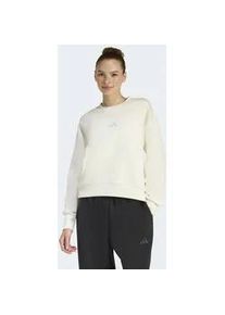 Sweatshirt Adidas SPORTSWEAR "W ALL SZN SWT", Damen, Gr. XS, sanftes wei&szlig;, sanftes wei&szlig;, Obermaterial: 70% Baumwolle, 30% Polyester, Rundhals, angesetztes B&uuml;ndchen, Sweatshirts Sweatshirt