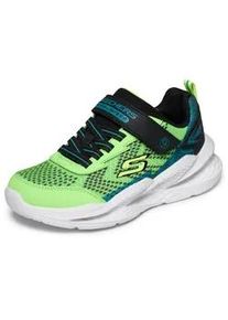 Sneaker Skechers "Skechers METEOR-LIGHTS 2.0", Damen, Gr. 30, limette, schwarz, Lederimitat, Textil, kontrastfarbene Details, Schuhe Sneaker, Sportschuh mit Klett, Gr&ouml;&szlig;enschablone zum Download