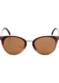 Sonnenbrille Laura Scott, Damen, weinrot, leicht durchscheinend, leicht transparent, Sonnenbrillen Sonnenbrille, Tropfen-Design, Vollrandrahmen, altrosa mit Farbverlauf