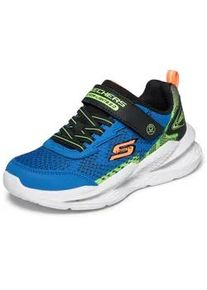 Sneaker Skechers "Skechers METEOR-LIGHTS 2.0", Damen, Gr. 34, schwarz, blau, Lederimitat, Textil, kontrastfarbene Details, Schuhe Sneaker, Sportschuh mit Klett, Gr&ouml;&szlig;enschablone zum Download