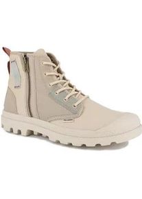 Schn&uuml;rboots Palladium "PAMPA DETROIT ZIP SU", Damen, Gr. 39, sahara, safari, Textil, Schuhe Schn&uuml;rboots, Schn&uuml;rstiefel, Schn&uuml;rstiefelette aus Canvas mit Rei&szlig;verschluss