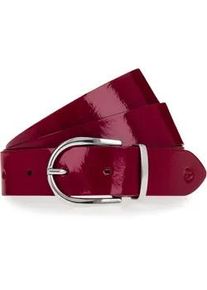 Lederg&uuml;rtel Tamaris, Damen, Gr. 110, bordeaux, Rindsleder, unifarben, G&uuml;rtel Lederg&uuml;rtel, 3 cm breit, mit Crasheffekt, klassische Dornschnalle