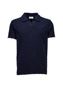 Poloshirt LINDBERGH "Poloshirt Relaxed Fit", Herren, Gr. M, navy, Obermaterial: 83% Baumwolle, 17% Polyester, l&auml;ssig geschnitten, V-Ausschnitt, Shirts