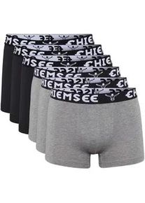 Boxershorts Chiemsee "Boxershort Boxer Briefs, Regular Fit 6P 6er Pack", Herren, Gr. L, schwarz (schwarz, grau), Obermaterial: 95% Baumwolle CO. 5% Elasthan EL., Unterhosen