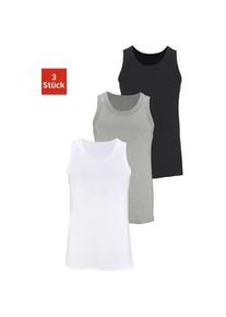 H.I.S. Tanktop H.I.S "Unterhemd f&uuml;r Herren", Herren, Gr. 7/XL, schwarz-wei&szlig; (grau, meliert, wei&szlig;, schwarz), Jersey, Obermaterial: 100% Baumwolle, unifarben, Basic, k&ouml;rpernah, Rundhals, Tops Tanktop, mit Rundhals aus Baumwolle