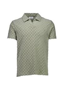 Poloshirt LINDBERGH "Poloshirt Relaxed Fit", Herren, Gr. M, dusty olive, Obermaterial: 83% Baumwolle, 17% Polyester, l&auml;ssig geschnitten, V-Ausschnitt, Shirts
