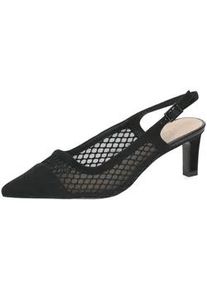 Slingpumps Peter Kaiser "Peter Kaiser Pumps Leder/Textil", Damen, Gr. 37,5, schwarz, Schuhe Slingpumps