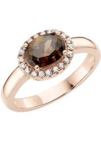 Silberring Smart Jewel "mit wei&szlig;en und braunem Zirkonia, Silber 925" Gr. 56, braun, Fingerringe, Damen, 56, Silber 925 (Sterlingsilber), Silberring