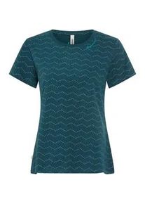 Kurzarmshirt Ragwear "MINTTA ZIG ZAG O", Damen, Gr. XXL, dunkelgr&uuml;n, Jersey, Obermaterial: 100% Baumwolle, bedruckt, normal, Rundhals, Shirts, mit Logoschriftzug