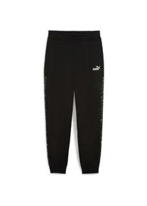 Trainingshose Puma "ESS GRAPHIC ANIMAL COMFORT HIGH-WAIST SWEATPANTS FL CL", Damen, Gr. XL, N-Gr, schwarz (Puma schwarz), Fleece, Obermaterial: 68% Baumwolle, 32% Polyester, comfort fit normal, Hosen Trainingshose, sportlicher Stil, f&uuml;r vielseitige Aktivit&auml;ten, mit Eingrifftaschen