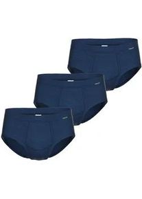 Slip Ammann "3er Pack Slip mit Eingriff Day Classic / Jeans Feinripp", Herren, Gr. 8, dunkelblau, Obermaterial: 75% Baumwolle CO. 25% Polyester PES., Unterhosen Slip