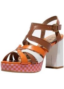 High-Heel-Sandalette Fly London "Fly London Sandalen Leder", Damen, Gr. 39, wei&szlig;, orange, Leder, Schuhe