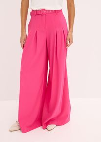 bonprix Bundfaltenhose mit G&uuml;rtel (2-tlg.Set), pink, Gr.52, elegante Bundfaltenhose mit G&uuml;rtel (2tlg-Set)