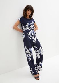 bonprix Jumpsuit mit Bindeband, blau, Gr.36/38 (S), eleganter Jumpsuit