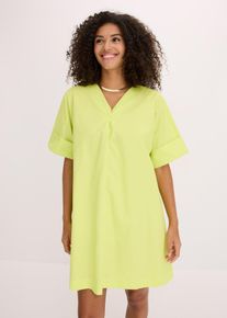 bonprix Tunika-Kleid aus reiner Bio-Baumwolle, gelb, Gr.42, Ausgestelltes Tunika-Kleid mit V-Ausschnitt und kurzen &Auml;rmeln, 100% Baumwolle (organic)