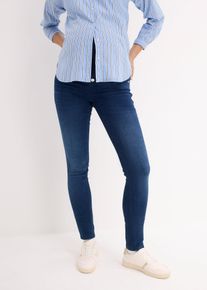 bonprix Umstandsjeans mit w&auml;rmender Innenseite Slim-Fit, blau, Gr.40, Funktionale Umstands-Thermojeans mit Bauchband, 73% Baumwolle
