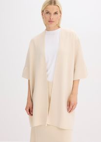 bonprix Oversize Strick-Cape, beige, Gr.40/42 (M), Oversize Strick-Cape mit verl&auml;ngerten kurzen &Auml;rmeln