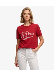 Superdry Damen Varsity Script T-shirt Red - Gr&ouml;&szlig;e: 44 2102421502392RXG025