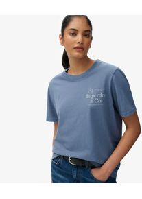 Superdry Damen Luxe Casual T-shirt in Lockerer Passform Blue - Gr&ouml;&szlig;e: 34 210242150238711V028