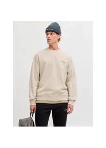 Jack & Jones Sweatshirt JACK & JONES "JJEARCHIVE GRAPHIC SWEAT CREW NECK NOOS", Herren, Gr. S, moonbeam, angeraute Sweatware, Obermaterial: 80% Baumwolle, 20% Polyester, bedruckt, normal, Rundhals, Rippb&uuml;ndchen, Sweatshirts Sweatshirt, Baumwollmischung, relaxed fit