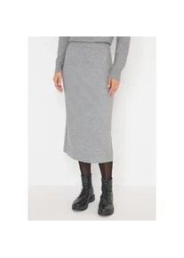 Maxirock Cecil, Damen, Gr. XL (44), sporty grau melange, Stoff, 33% Polyester, 31% Polyacryl, 24% Baumwolle, 12% Nylon, unifarben, normal wadenlang, R&ouml;cke Maxirock, mit Schlitz