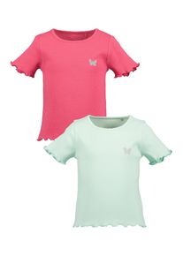 T-Shirt Blue Seven "Blue Seven 2er Pack M&auml;dchen T-Shirts unifarben", M&auml;dchen, Gr. 110, m001, multipack 1, 95% Baumwolle, 5% Elasthan, normal, Rundhals, Shirts T-Shirt