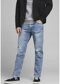 Jack & Jones Loose-fit-Jeans JACK & JONES "JJICHRIS JJORIGINAL SBD 921 SN", Herren, Gr. 36, L&auml;nge 32, blau (blau denim1), Denim/Jeans, Obermaterial: 100% Baumwolle, leichte Abriebeffekte, loose fit lang, Jeans Loose-fit-Jeans, Baumwolle, loose fit