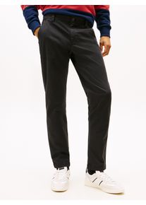 Chinohose Tommy Jeans "SCANTON Slim Fit Hose", Herren, Gr. 32, L&auml;nge 34, schwarz, Web, Obermaterial: 96% Baumwolle, 4% Elasthan, slim fit lang, Hosen Chinohose, slim fit, Twill