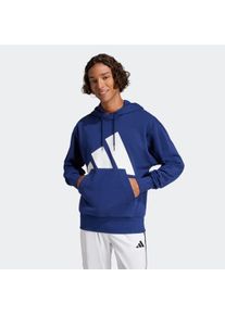 Kapuzensweatshirt adidas Sportswear "ESSENTIALS BIG LOGO FRENCH TERRY HOODIE", Herren, Gr. L, blau (dunkelblau, wei&szlig;), Obermaterial: 55% Baumwolle, 36% Polyester, 9% Viskose, angesetztes B&uuml;ndchen, Sweatshirts Kapuzensweatshirt
