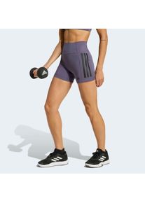 Shorts adidas Performance "OPTIME 3-STREIFEN KURZE LEGGINGS", Damen, Gr. M, L&auml;nge 5, preloved violet, innenbeinl&auml;nge ca. 13 cm, Obermaterial: 77% Polyester, 23% Elasthan, Hosen Shorts, sportlicher Stil, f&uuml;r Sport, mit Elasthan, leichtes Material