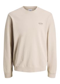 Jack & Jones PlusSize Sweatshirt "JJEARCHIVE GRAPHIC SWEAT CN NOOS PLS", Herren, Gr. 5XL, moonbeam, angeraute Sweatware, Obermaterial: 80% Baumwolle, 20% Polyester, JACK & JONES PLUSSIZE, unifarben, relaxed fit normal, Rundhals, Rippb&uuml;ndchen, Sweatshirts Sweatshirt, Baumwollmischung, relaxed fit