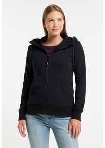 Kapuzensweatjacke Ragwear "NESKIA ZIP", Damen, Gr. XL, schwarz, Sweatware, Obermaterial: 70% Baumwolle, 30% Polyester, unifarben, normal, Rundhals, Sweatjacken Kapuzensweatjacke