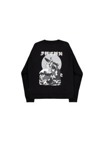 Sweater Alpha Industries "Japan Wave Warrior Sweatshirt", Herren, Gr. M, schwarz-wei&szlig; (schwarz, wei&szlig;), Obermaterial: 70% Baumwolle, 30% Polyester, normal, Sweatshirts Sweater