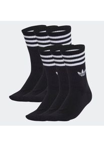 Sportsocken adidas originals "3-STREIFEN CREW, 6 PAAR", Herren, Gr. S (37/39), schwarz, Obermaterial: 100% Polyamid, Socken Sportsocken, f&uuml;r Erwachsene, geripptes Material am Bein, Topseller