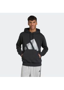 Kapuzensweatshirt adidas Sportswear "HOLIDAY 3S HOODIE", Herren, Gr. XXL, schwarz, Obermaterial: 70% Baumwolle, 30% Polyester, normal, Rundhals, angesetztes B&uuml;ndchen, Sweatshirts Kapuzensweatshirt, mit gro&szlig;em BOS Branding, festliches Design, mit Rundhalsausschnitt