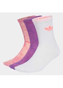 Sportsocken adidas originals "TIE DYE CREW, 3 PAAR", Herren, Gr. L (43/45), blush pink, lila rush, wei&szlig;, Obermaterial: 52% Baumwolle, 45% Polyester, 2% Elasthan, 1% Polyamid, Socken Sportsocken, f&uuml;r sportive Aktivit&auml;ten und Laufen, mit Batikf&auml;rbetechnik