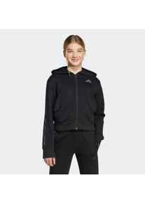 Kapuzensweatshirt adidas Sportswear "ADIDAS GIRLS 3-STREIFEN MIT ANIMALPRINT AUS FRENCH TERRY F&Uuml;R KINDER U", M&auml;dchen, Gr. 128, schwarz, Obermaterial: 55% Baumwolle, 36% Polyester, 9% Viskose, normal, Rundhals, angesetztes B&uuml;ndchen, Sweatshirts Kapuzensweatshirt, f&uuml;r Kinder, mit 3-Streifen im Animalprint, sportlicher Stil