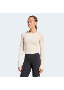 Laufshirt adidas Performance "ADI365 RUNNING ESSENTIALS LONGSLEEVE", Damen, Gr. L, crystal linen, Obermaterial: 88% Polyester, 12% Elasthan, Rundhals, Shirts Laufshirt