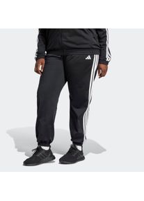 Sporthose adidas Sportswear "TRICOT 3-STREIFEN &ndash; GROSSE GR&Ouml;SSEN", Damen, Gr. 1X, N-Gr, schwarz-wei&szlig; (schwarz, wei&szlig;,), Obermaterial: 100% Polyester, Hosen Sporthose, drei Streifen Trainingshose aus Trikotstoff, Trackpants