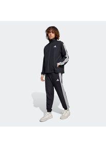 Trainingsanzug adidas Sportswear "3-STREIFEN WOVEN", Herren, Gr. XXL, schwarz, Obermaterial: 100% Polyester, Sportanz&uuml;ge Trainingsanzug, zweiteiliges Set, aus Polyester, mit durchgehendem Rei&szlig;verschluss